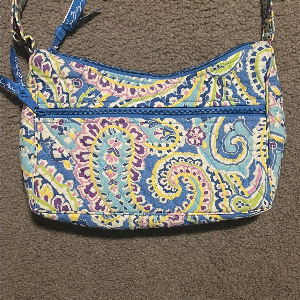 Vera Bradley Blue and Yellow Paisley Shoulder Bag - Picture 3 of 3